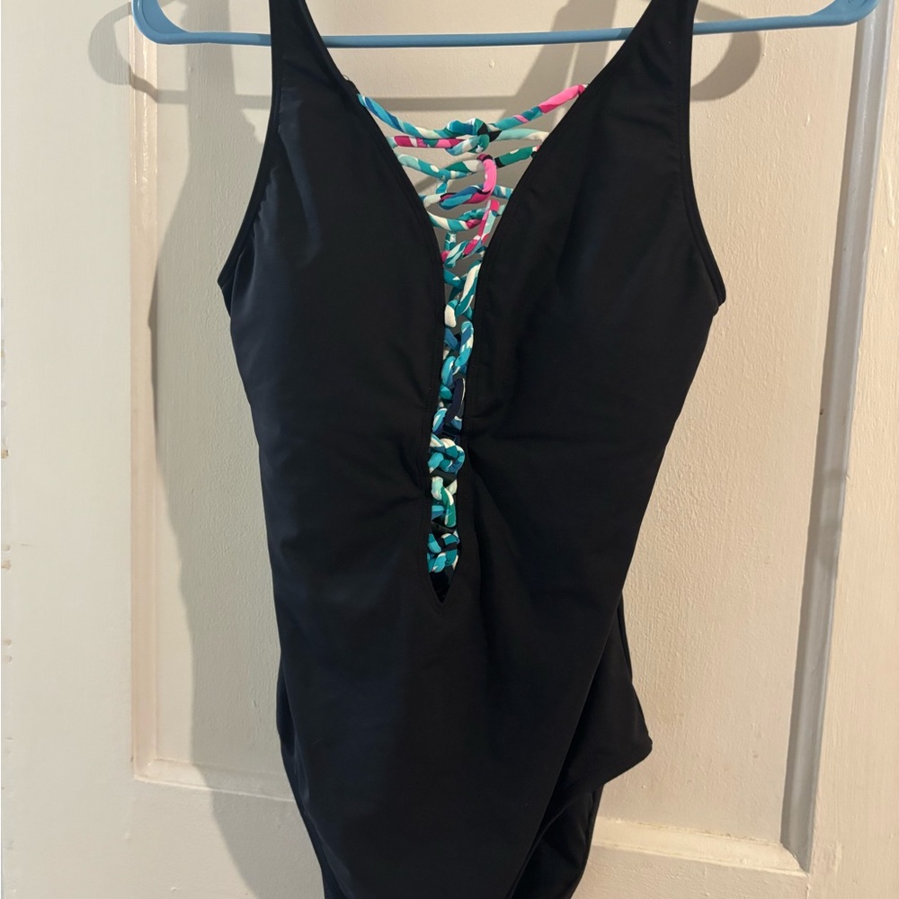 Lilly Pulitzer Black One Piece with Vibrant Accents